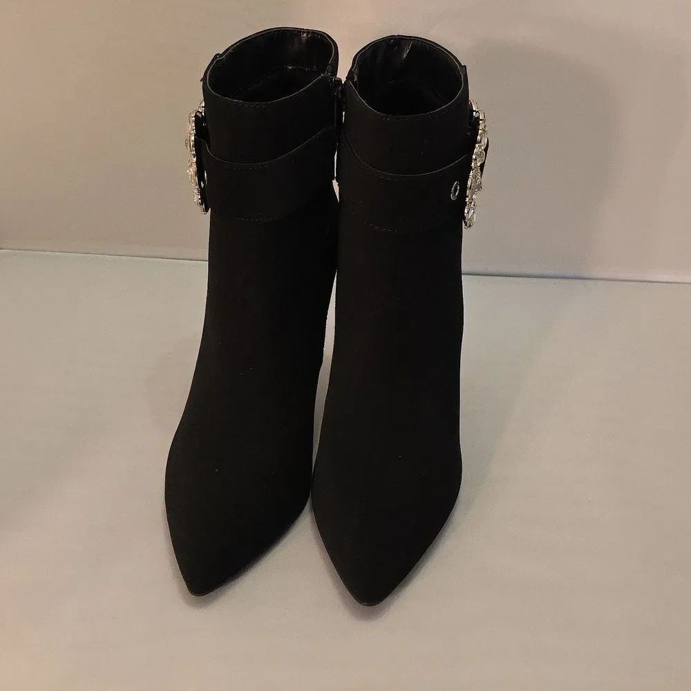 Brand New Soda Pointed Toe With Crystal Buckle Bootie — image 3 of 8